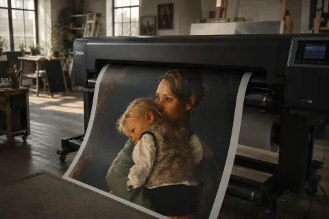 Printing the portrait on art paper