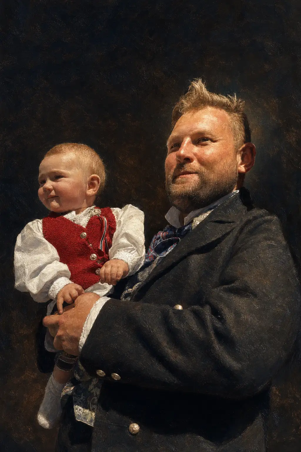 A classic Ettermæle portrait in a walnut frame
